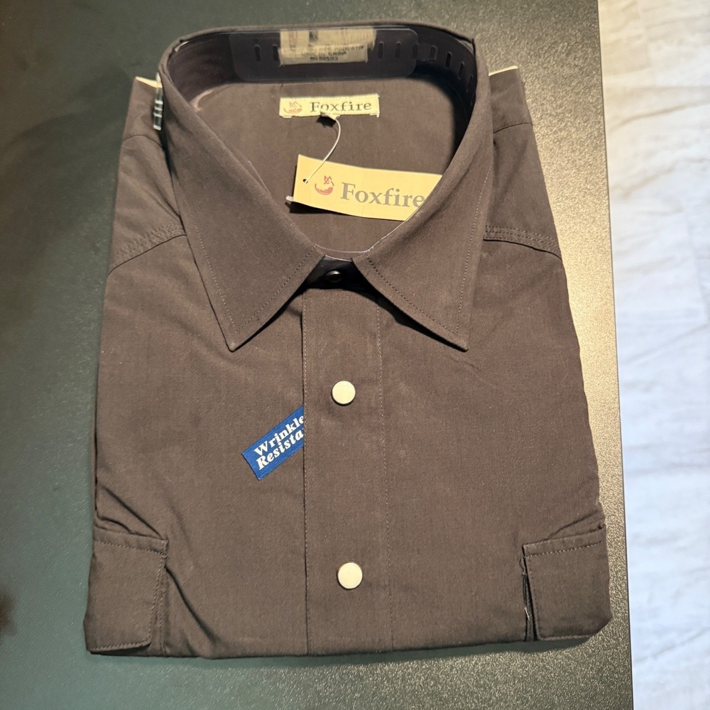 Foxfire Black 2XB‎ Pearl Snap Western Shirt Wrinkle Resistant Mens 2XB NWT